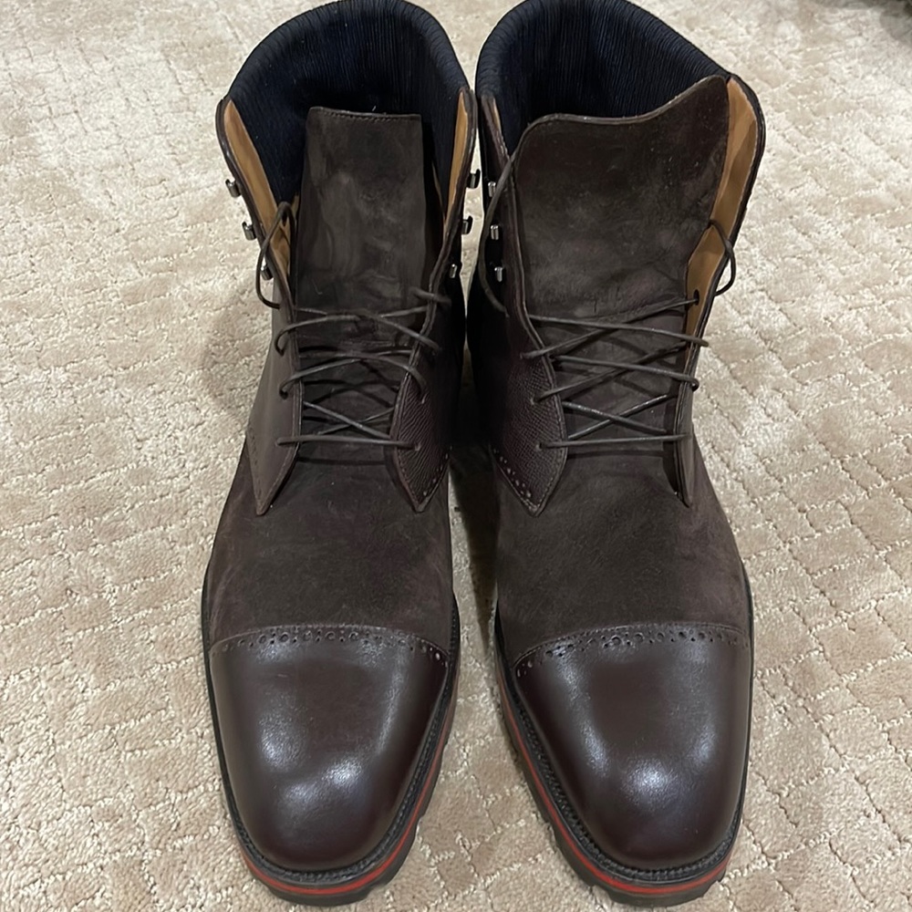 Christian Louboutin Citycroc Leather and Suede Lace-up Boots